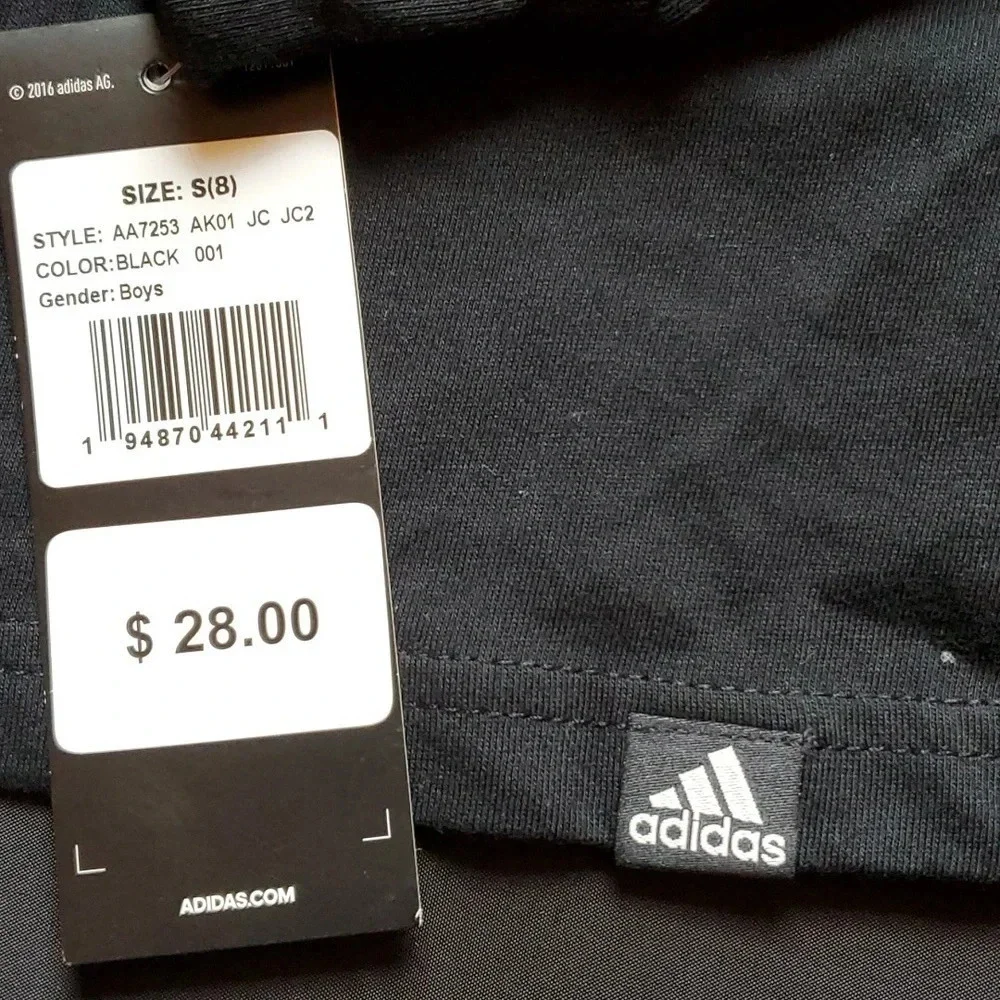 NWT Adidas Boys Long Sleeve Hoodie